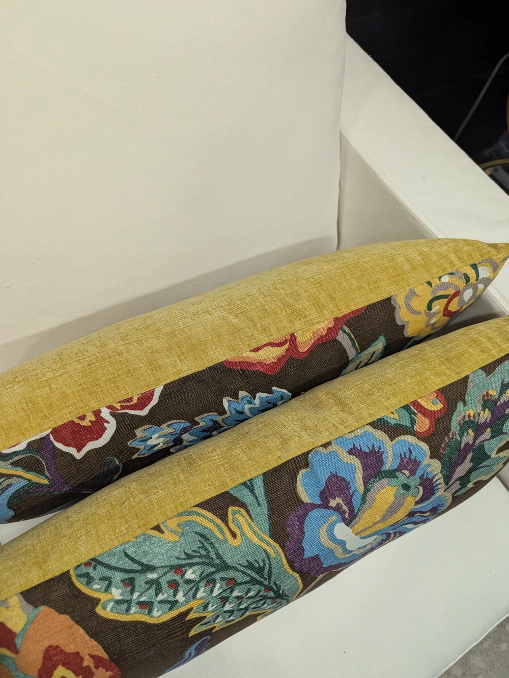 Brown Floral Lumbar Pillow - Decorative Home Accent Covers Only